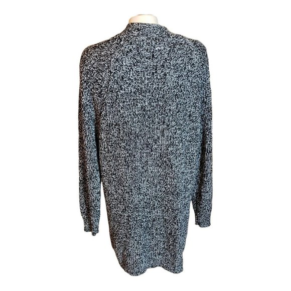 Woman Within 1X 22/24 Navy W/ Ivory Long Sleeve Button Up Cardigan Sweater - Picture 2 of 8